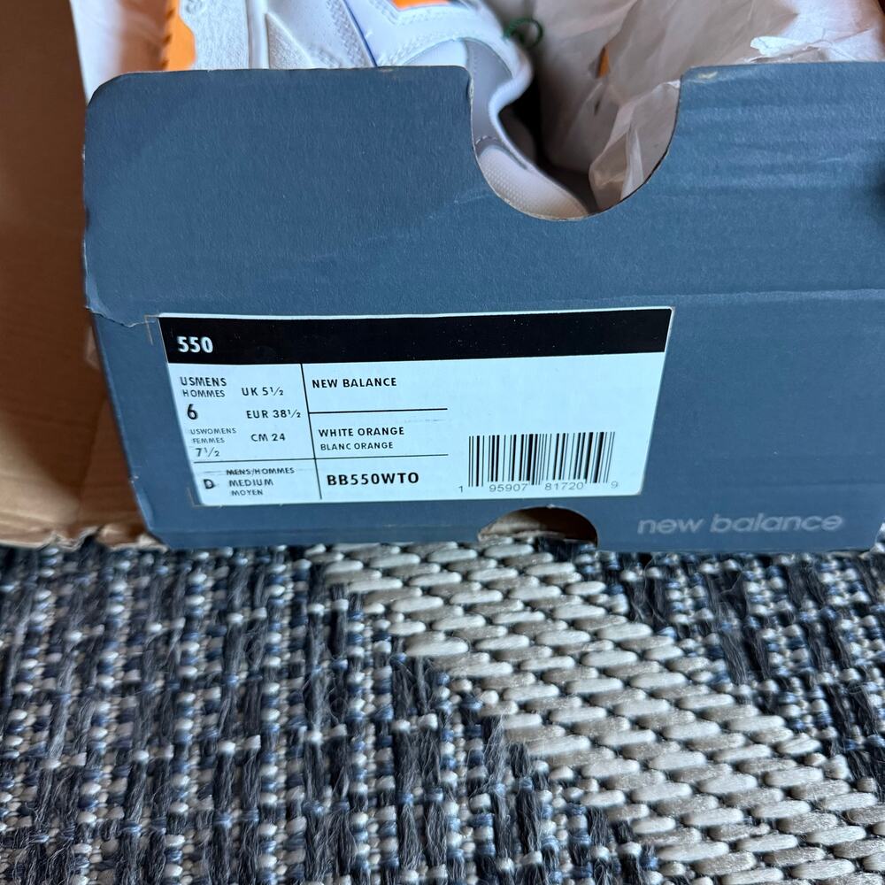 New Balance 550 Sneaker Lakers Pack White/Orange Womens Size 7.5 - Picture 6 of 9